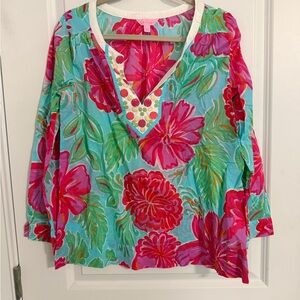 Floral Beaded Lilly Pulitzer top-L